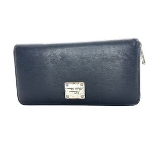 Vintage Lauren Ralph Lauren Sloan Street Black Textured Leather Long Wallet 8x4